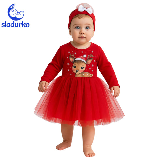 Коледна рокля с лента за глава