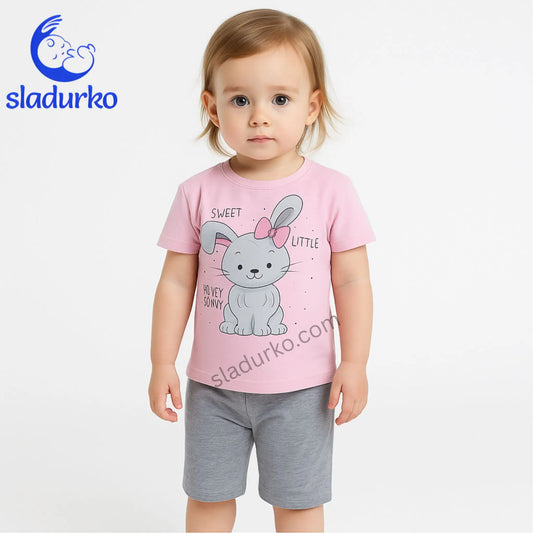 Комплект за момиче със зайче от две части