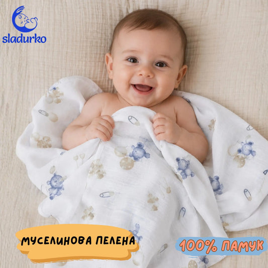 Бебешка Муселинова Пелена "Мечета с Балони" (82 х 78 см)